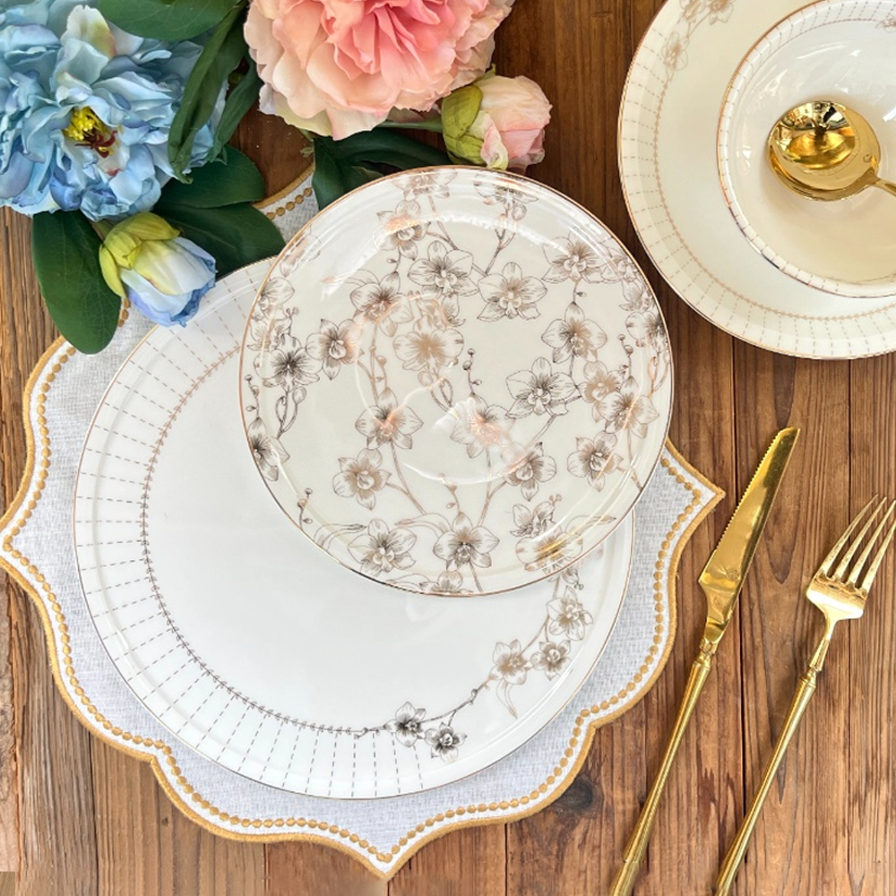 طقم أطباق مائدة فاخر 24 قطعة