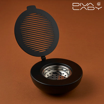 مبخرة دائرية بغطاء مزخرف