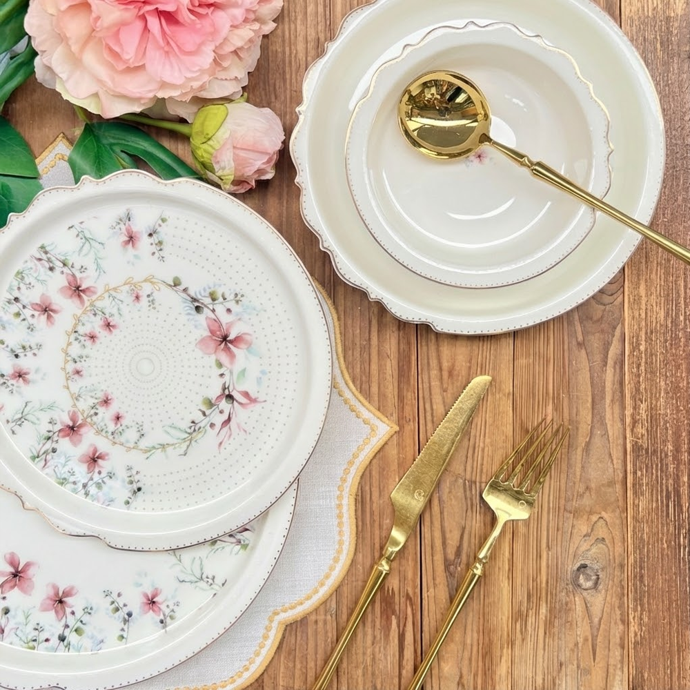 طقم أطباق مائدة فاخر 24 قطعة