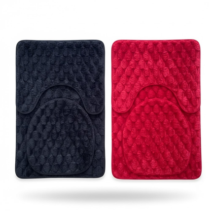 طقم سجاد حمام من 3 قطع مضاد للانزلاق