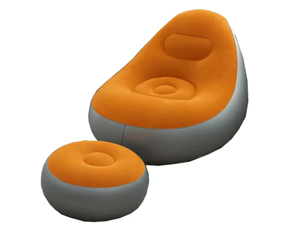 كرسي استرخاء قابل للنفخ اليدوي مع وسادة قدم