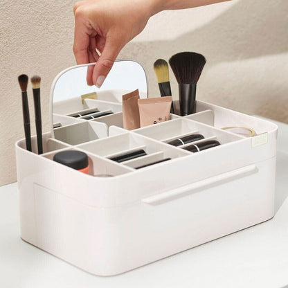 ‏منظم مستحضرات التجميل مع درج ، مرآة‏