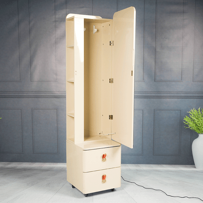 خزانة مع علاقات وأرفف وأدراج