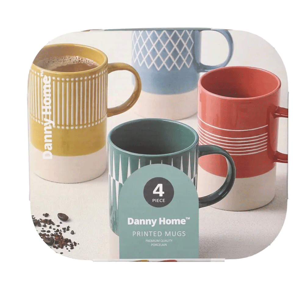 أكواب بورسلين مطبوعة،