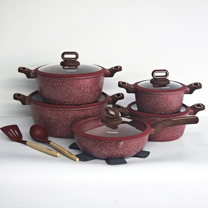 مجموعة أواني طهي من الجرانيت 15 قطعة