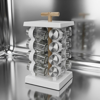 منظم بهارات دوار مع 16 علبة