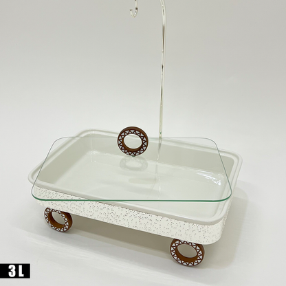 سخان طعام بغطاء زجاجي 3 لتر