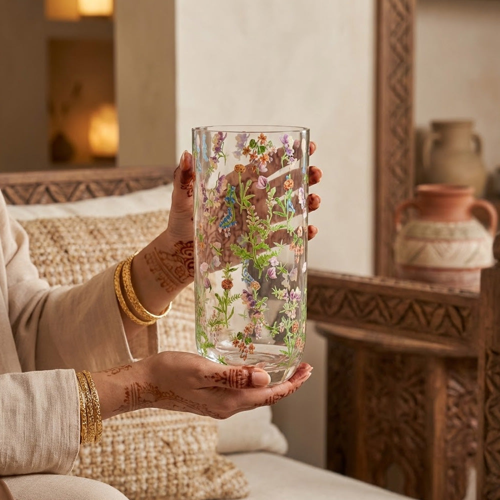 مزهرية زجاجية 25 سم