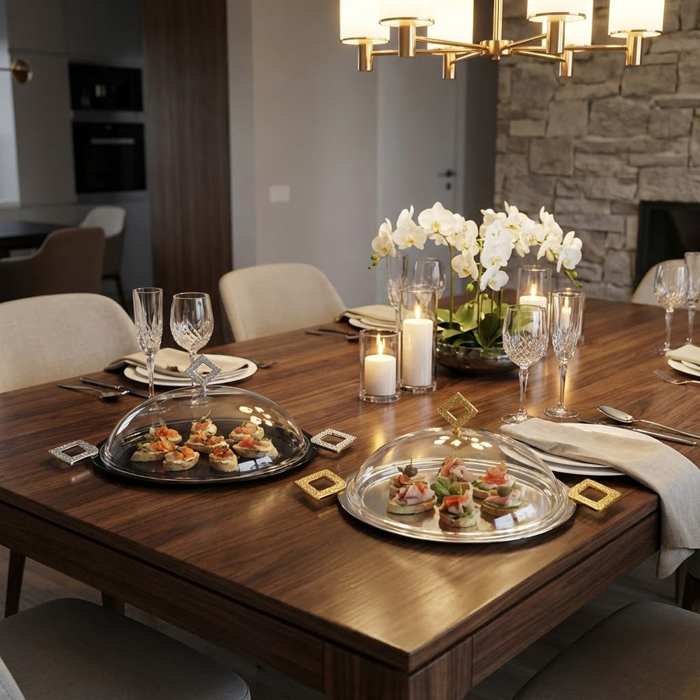 صينية تقديم بغطاء مقبب - صغيرة