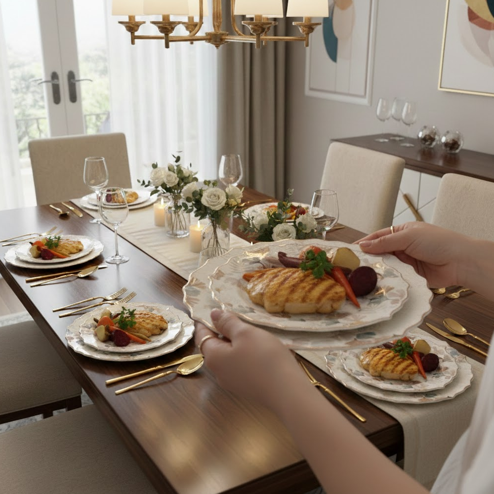 طقم أطباق مائدة فاخر 24 قطعة