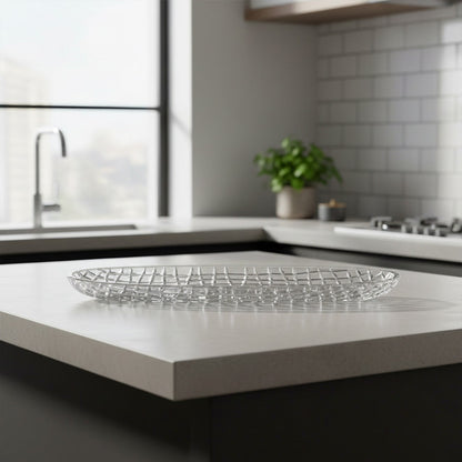 صينية تقديم زجاجية كريستال 50.5 سم