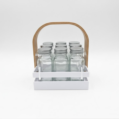 حامل توابل مع 9 عبوات زجاجية