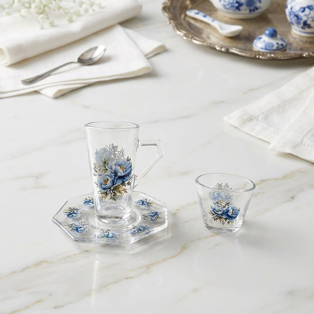 طقم استكانة وفنجان 18قطعة