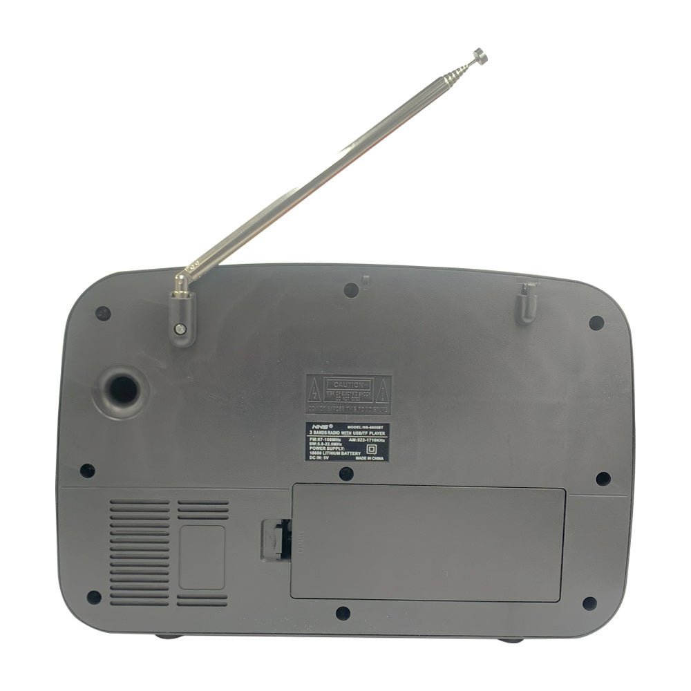 راديو AM/FM خارجي خشبي كلاسيكي عتيق الطراز NS-6655BT