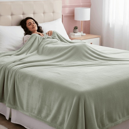 بطانية قطيفة فاخرة ناعمة سادة