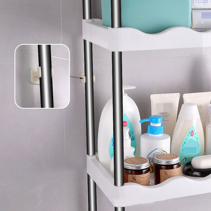 رف تخزين فوق المرحاض بثلاث طبقات