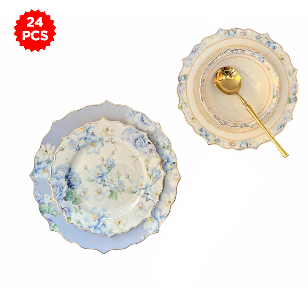 طقم أطباق مائدة فاخر 24 قطعة