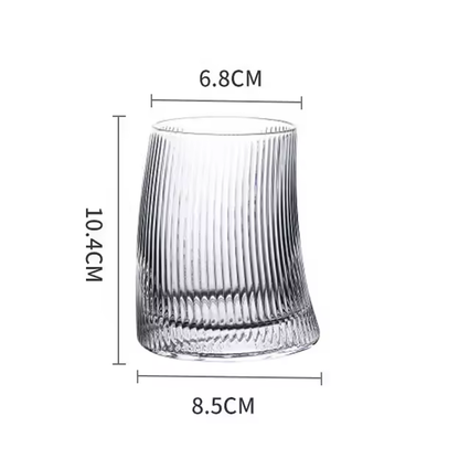 طقم أكواب زجاجية بنقوش طولية 4 قطع (325 مل)