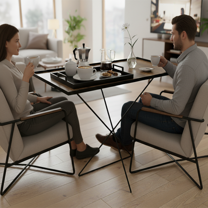 طاولة حديثة بتصميم معدني