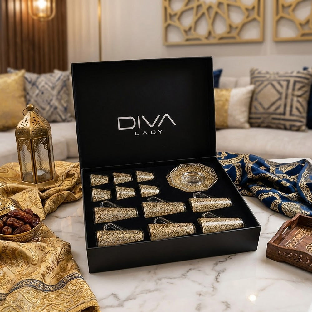 طقم استكانة وفنجان 18قطعة