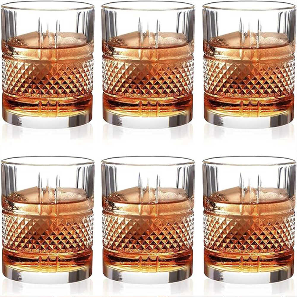 طقم أكواب زجاجية منقوشة