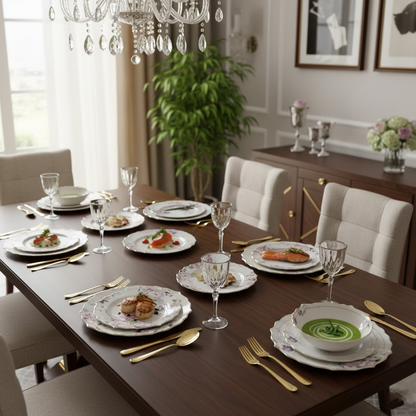 طقم أطباق مائدة فاخر 24 قطعة