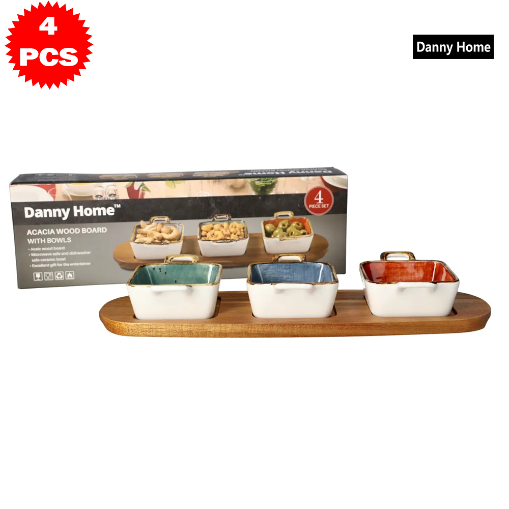 طقم تقديم وصينية خشبية