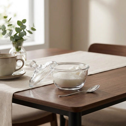 وعاء سكر مع ملعقة - 12 سم