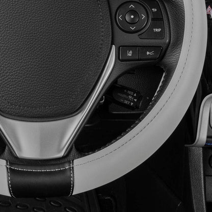 غطاء عجلة القيادة أسود+رمادي فاتح
