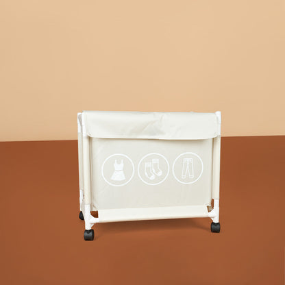 سلة غسيل بعجلات وغطاء