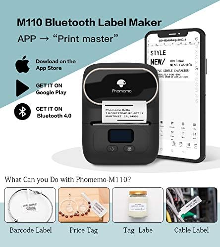 صانع ملصقات الطابعة Phomemo M110 2 بوصة / أسود
