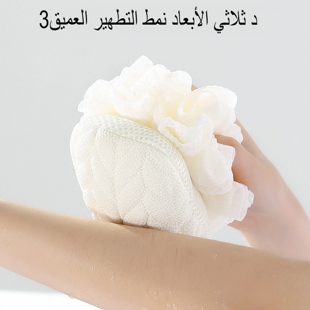 ليفة استحمام فاخرة مزدوجة الطبقات بتصميم بيضاوي ناعم – 14 سم