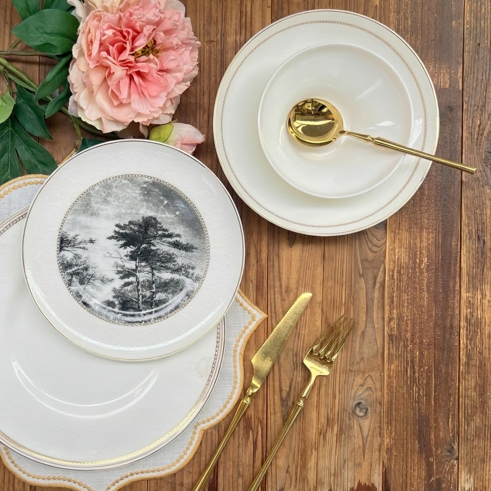 طقم أطباق مائدة فاخر 24 قطعة