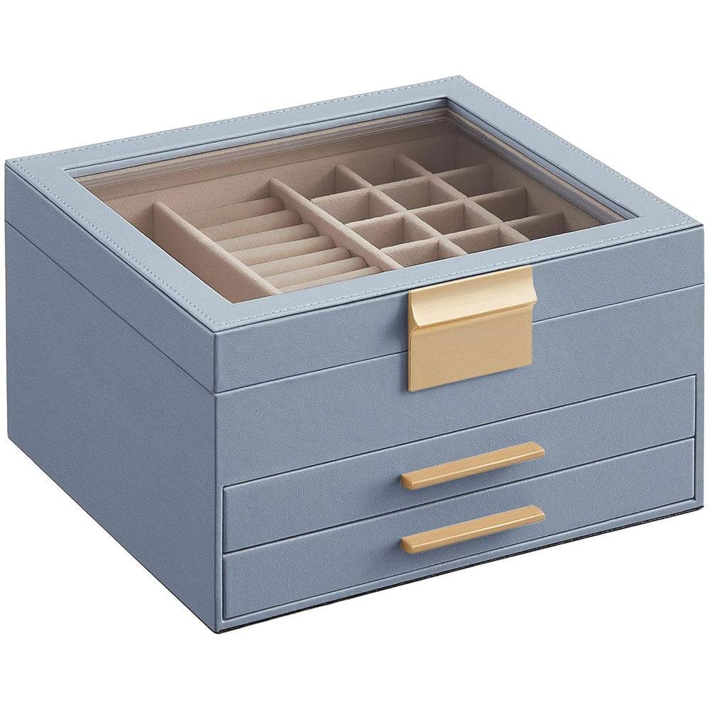 صندوق مجوهرات مع غطاء زجاجي