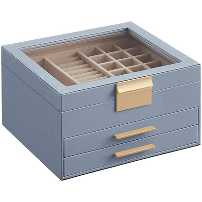 صندوق مجوهرات مع غطاء زجاجي