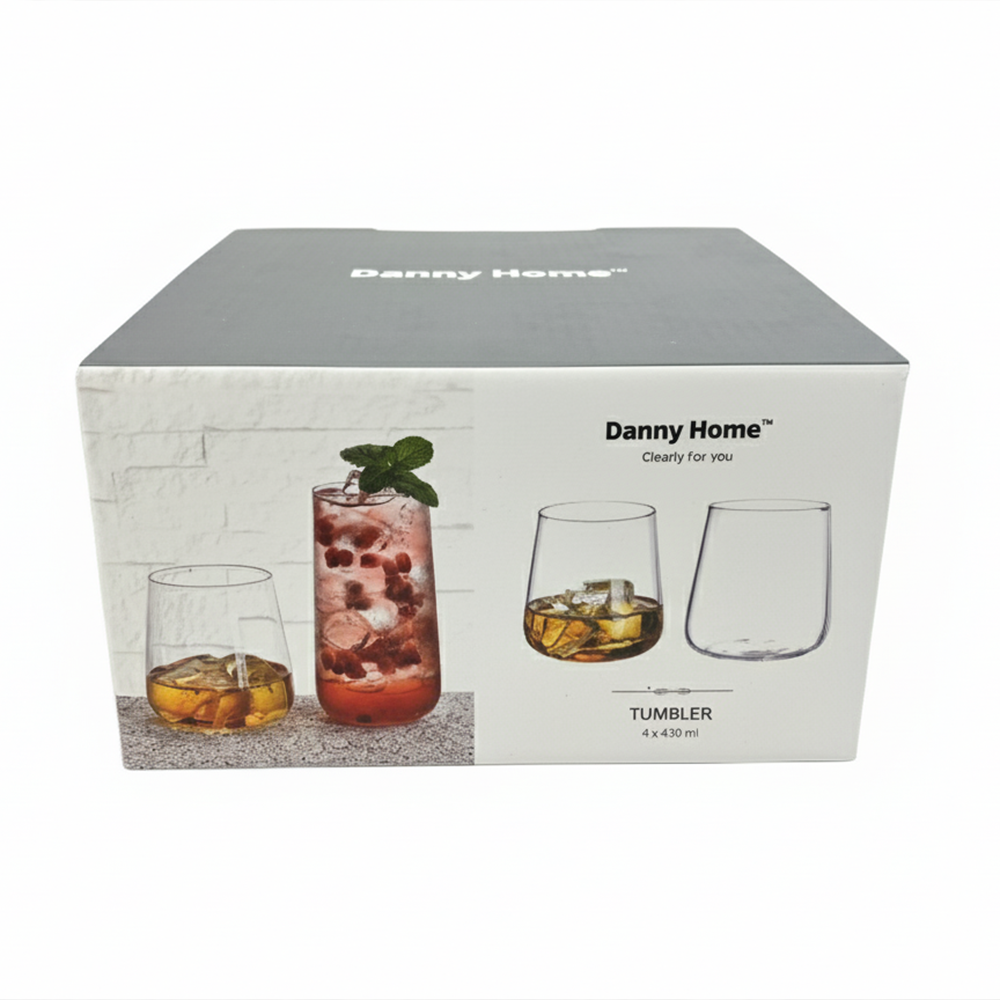 طقم أكواب زجاجية بسطح متعروج