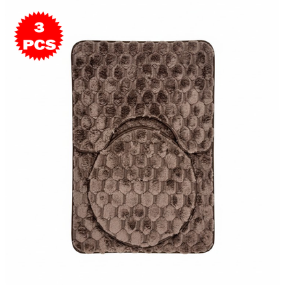 طقم سجاد حمام من 3 قطع مضاد للانزلاق