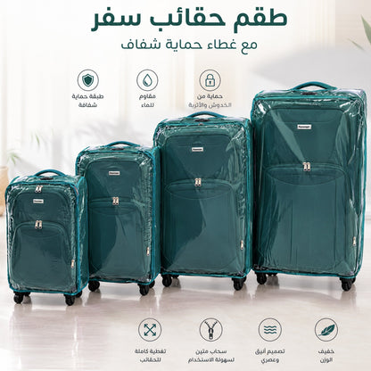 حقيبة سفر مزودة بغطاء -أخضر