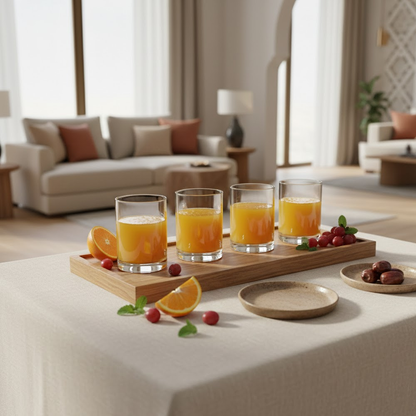 طقم أكواب زجاج شفاف 4 قطع