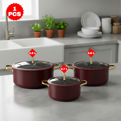 قدر طهي  بغطاء زجاجي