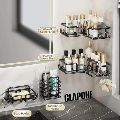 منظم حمام زاوية بدون حفر من 4 قطع