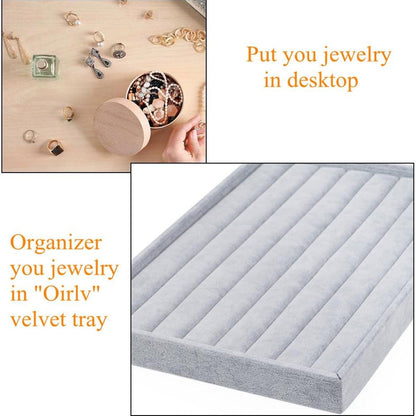 صينية لتنظيم المجوهرات مخمل