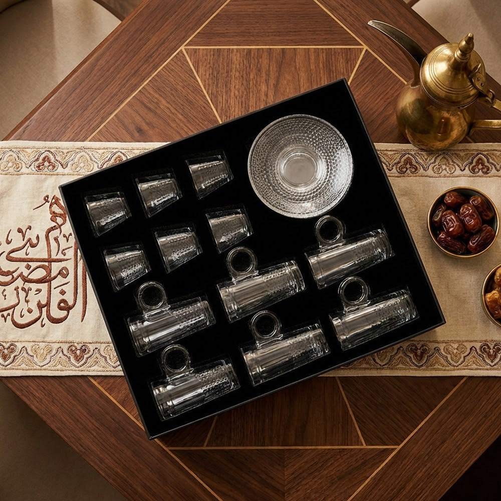 طقم استكانة وفنجان 18 قطعة