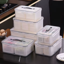 علبة حفظ وتنظيم الخضار مع سلة تصريف