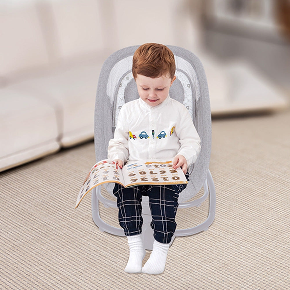 كرسي هزاز مع مظلة وألعاب قطيفة