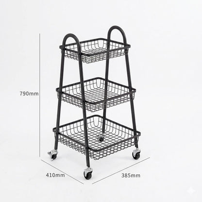 سلة تخزين بثلاثة أرفف