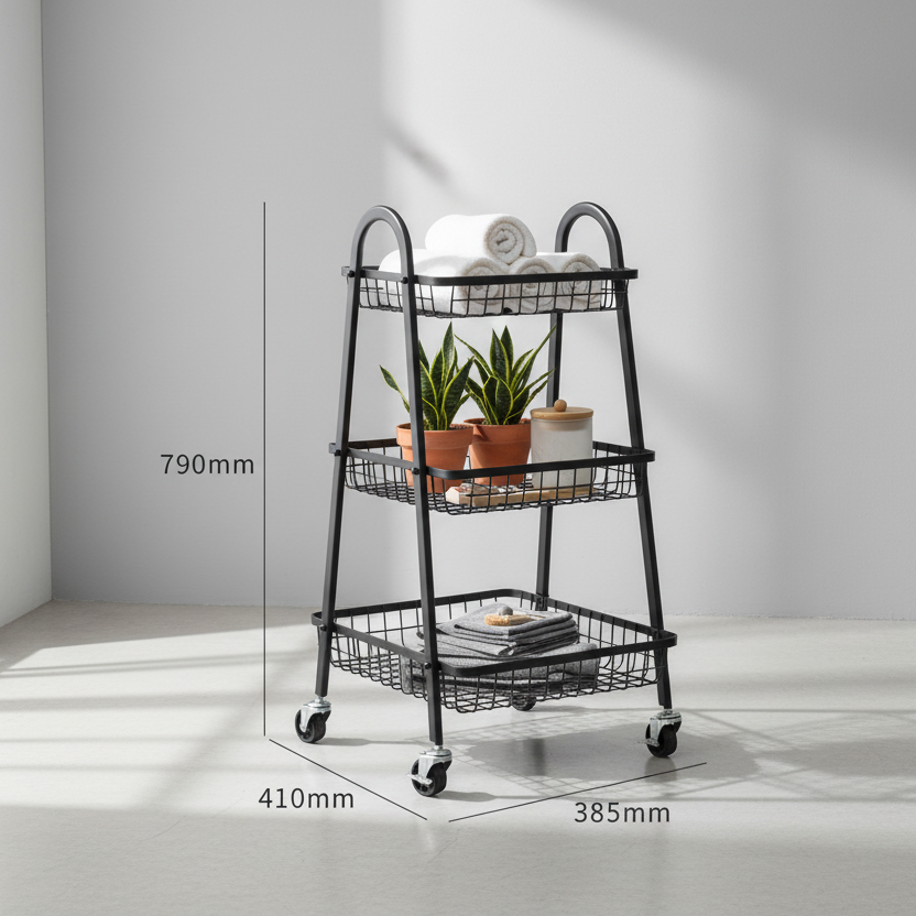 سلة تخزين بثلاثة أرفف