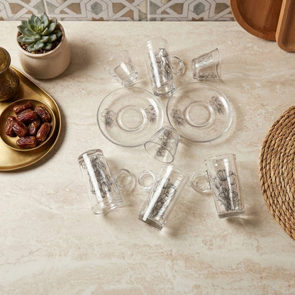 طقم استكانة وفنجان 18 قطعة