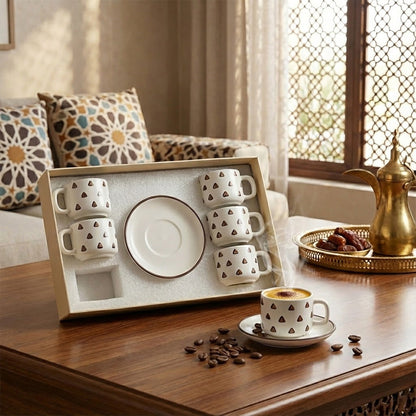 طقم فناجين وصحون قهوة 12 قطعة