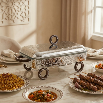 سخان تقديم طعام بغطاء معدني